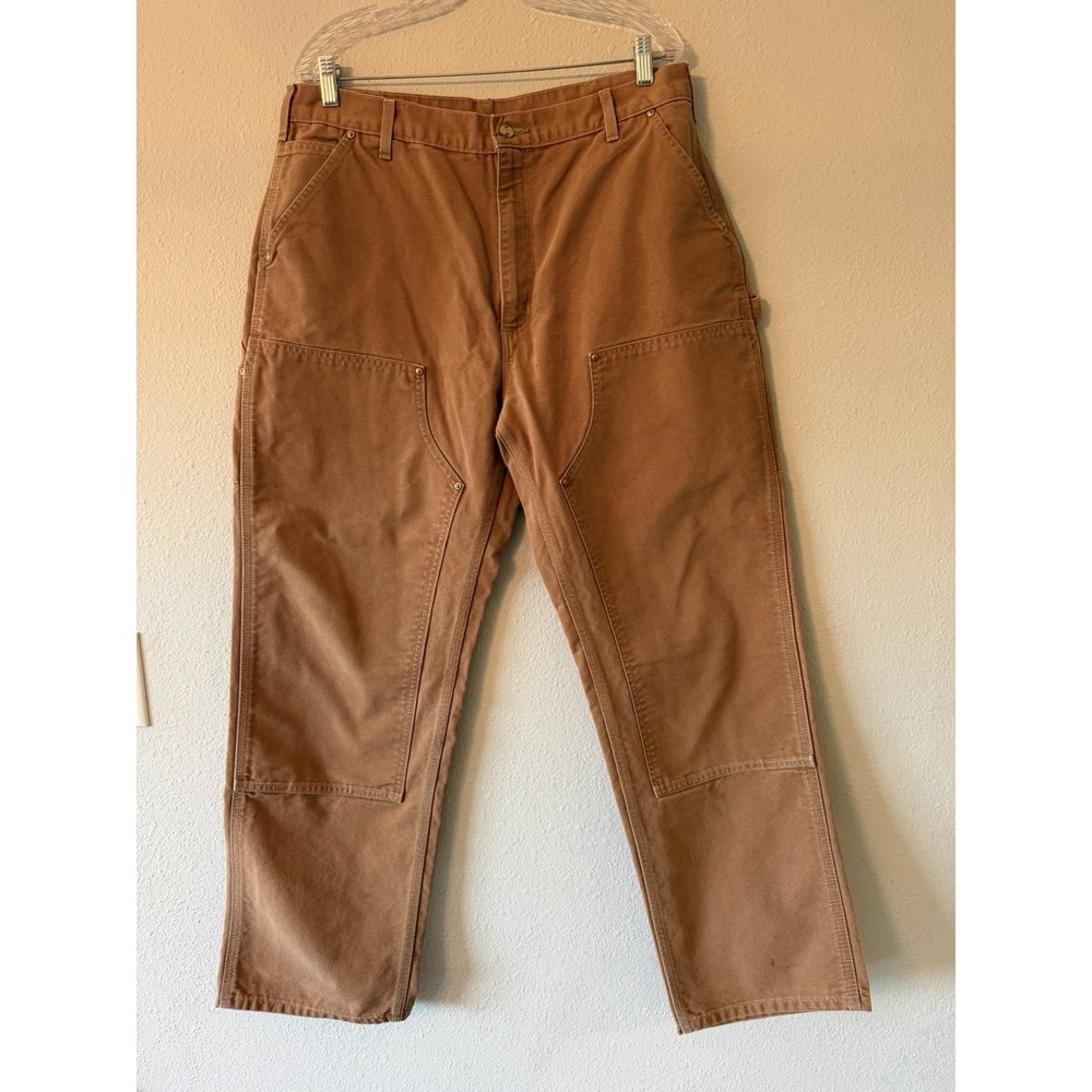 Carhartt B01-BRN Loose‎ Fit Firm Duck Double-Front Utility Work Pant 38x32 USA